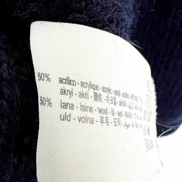 Zara Origins Heavyweight Chunky Crewneck Sweater. Midnight Blue. Men's Size XL - Picture 5 of 10